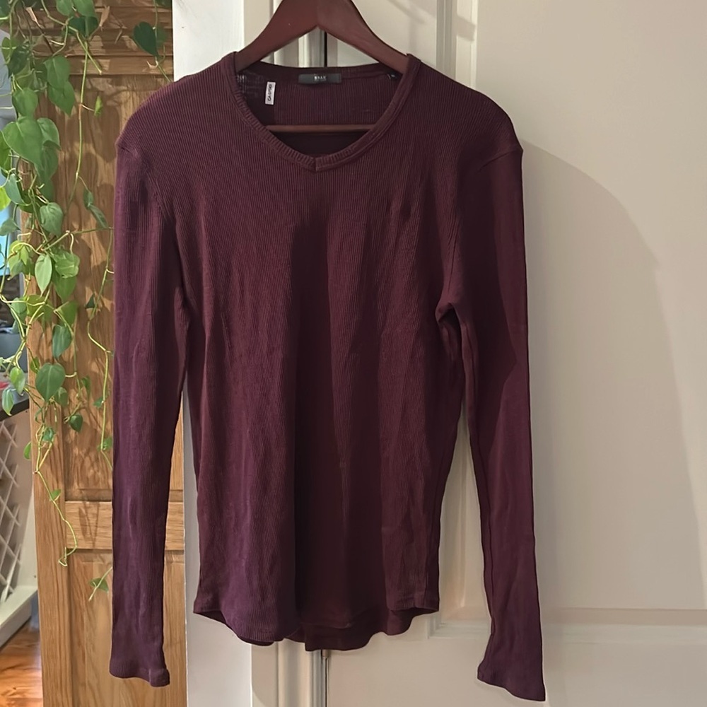 ✅BRAX HARRY ROSEN ribbed v neck pull over medium long sleeve